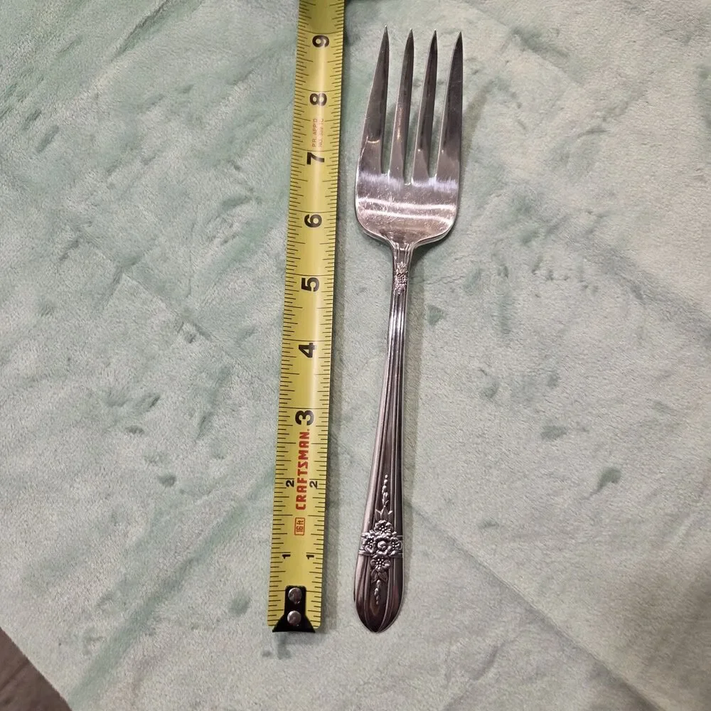Vintage Wm Rogers Extra Plate Serving Spoon & Serving Fork Triumph Pattern 1941